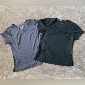 Lot of 2 Healing Hands Purple Label Yoga Scrub Tops Sz X-Large